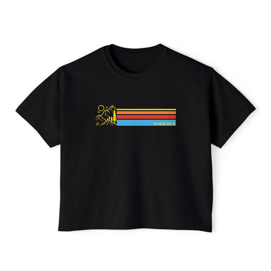 Retro Mountain Lines - Crop Tee