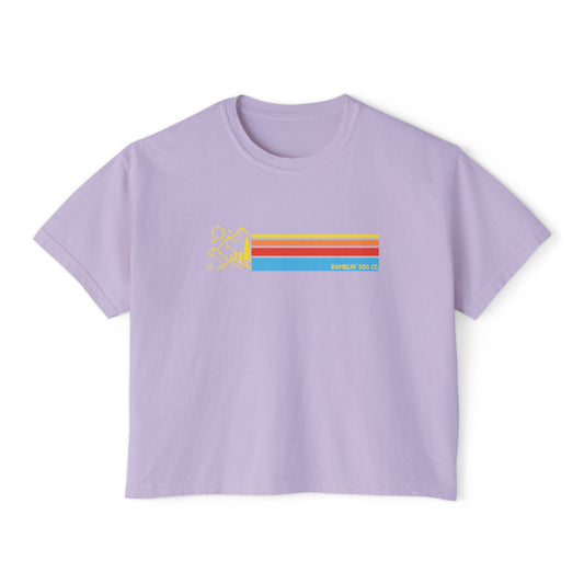 Retro Mountain Lines - Crop Tee
