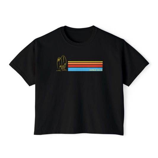 Retro Beach Lines - Crop Tee