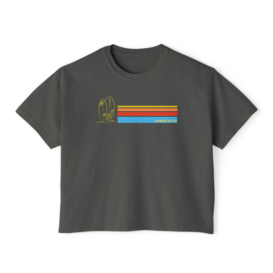 Retro Beach Lines - Crop Tee